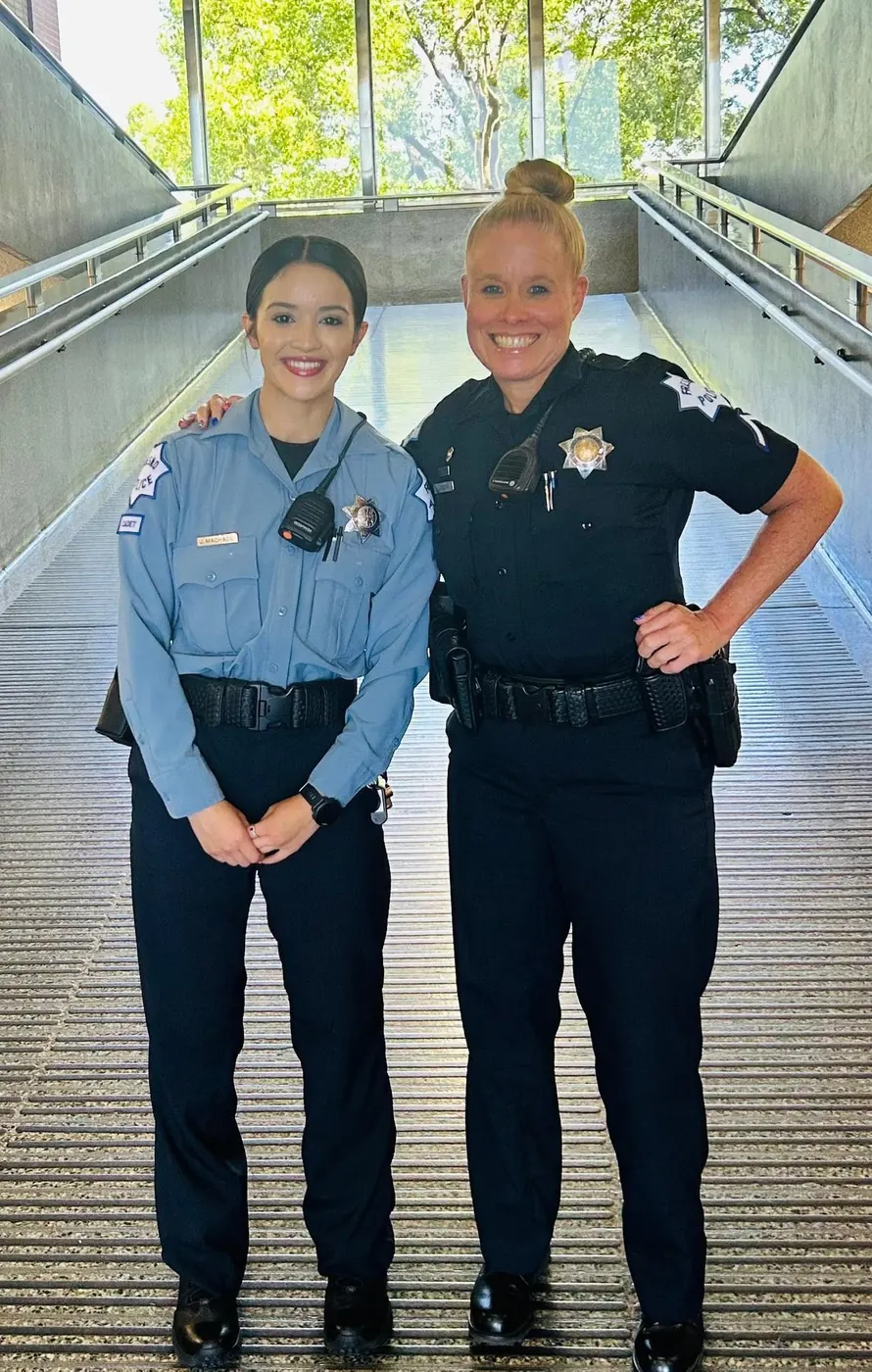Fresno PD Cadet Jadyn Machado with Officer Lindsay Dozier